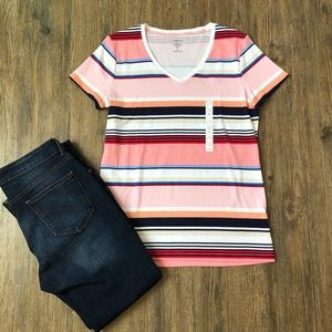 🆑 Croft & Barrow Classic Tee Striped Top M